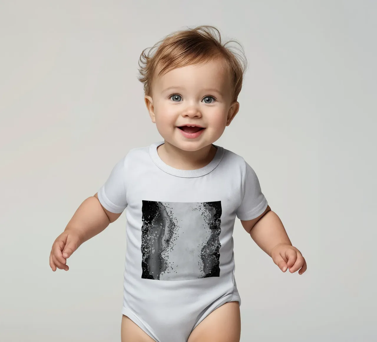 Texture Agata Nera Glitterata 01 body neonato maniche corte da Gemstone Textures