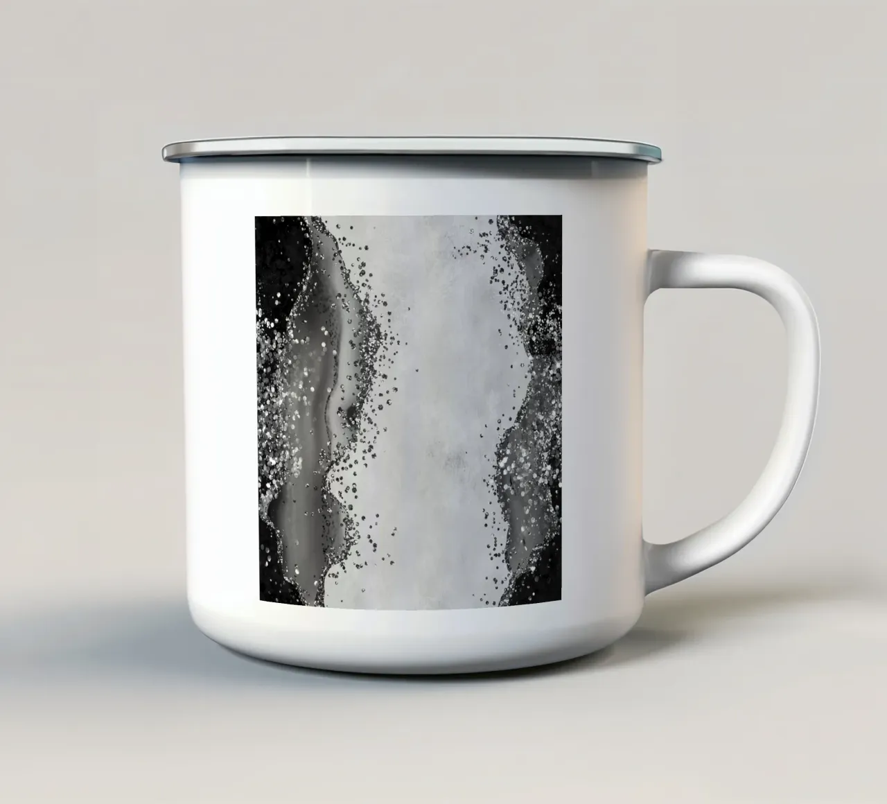 Texture Agata Nera Glitterata 01 tazza in smalto da Gemstone Textures