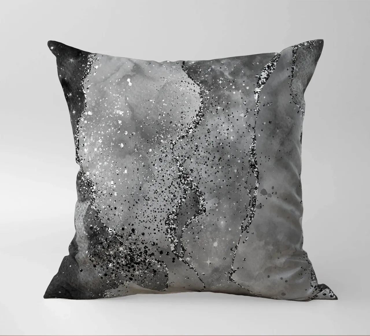 Texture Agata Nera Glitterata 02 cuscino da Gemstone Textures