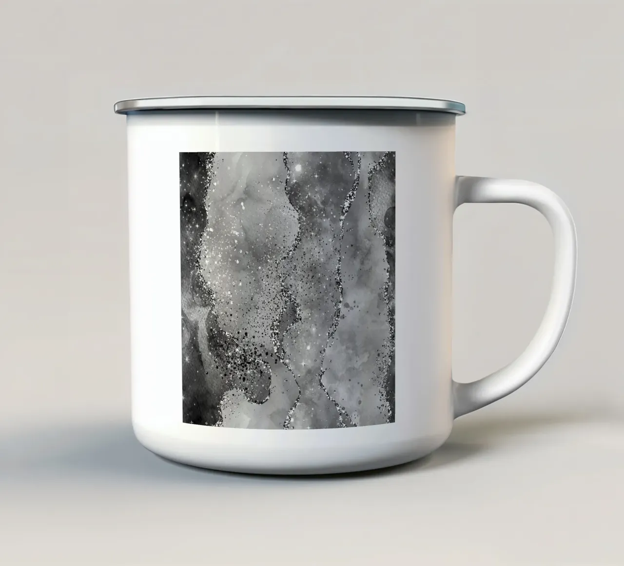 Texture Agata Nera Glitterata 02 tazza in smalto da Gemstone Textures