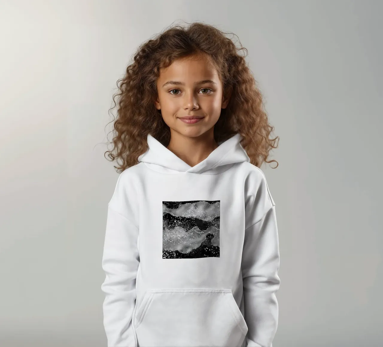 Texture Agata Nera Glitterata 03 felpa bambino con cappuccio da Gemstone Textures