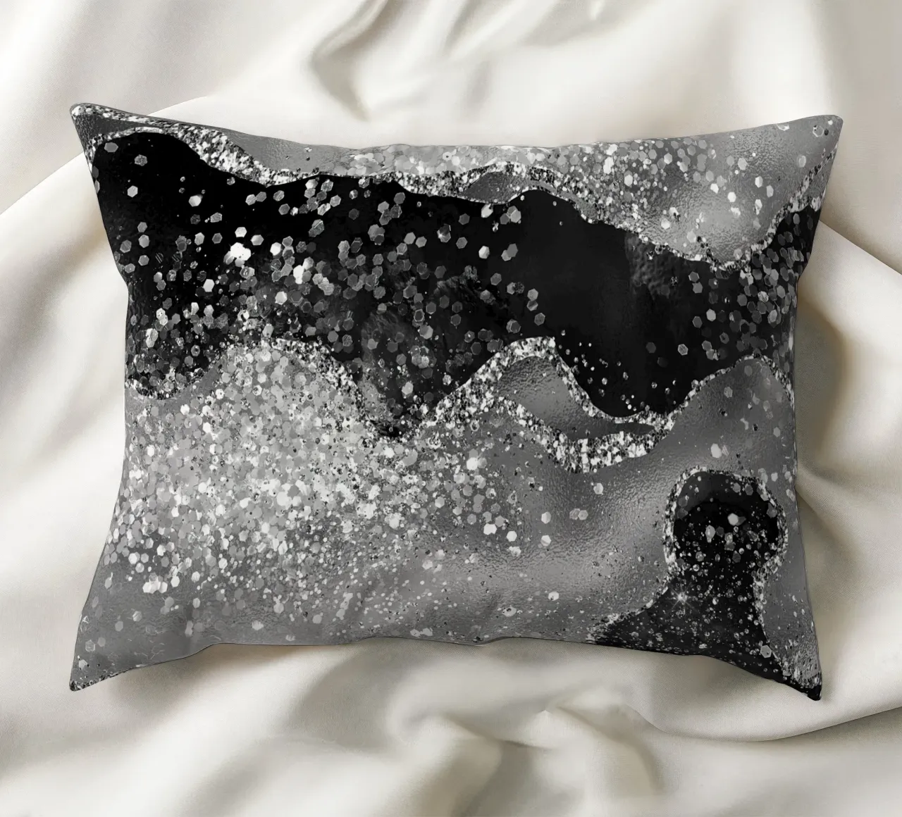 Texture Agata Nera Glitterata 03 cuscino da Gemstone Textures