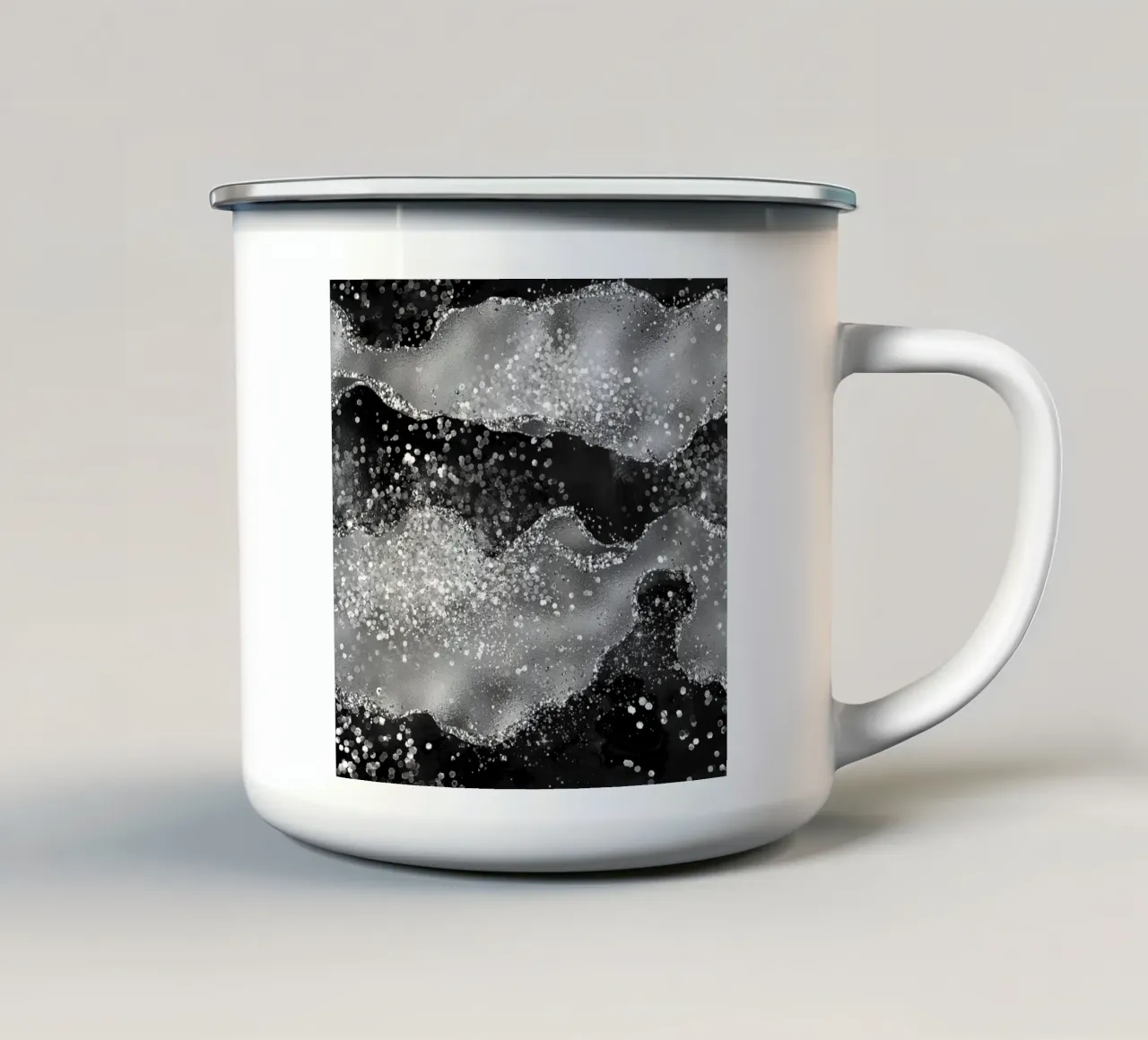 Texture Agata Nera Glitterata 03 tazza in smalto da Gemstone Textures