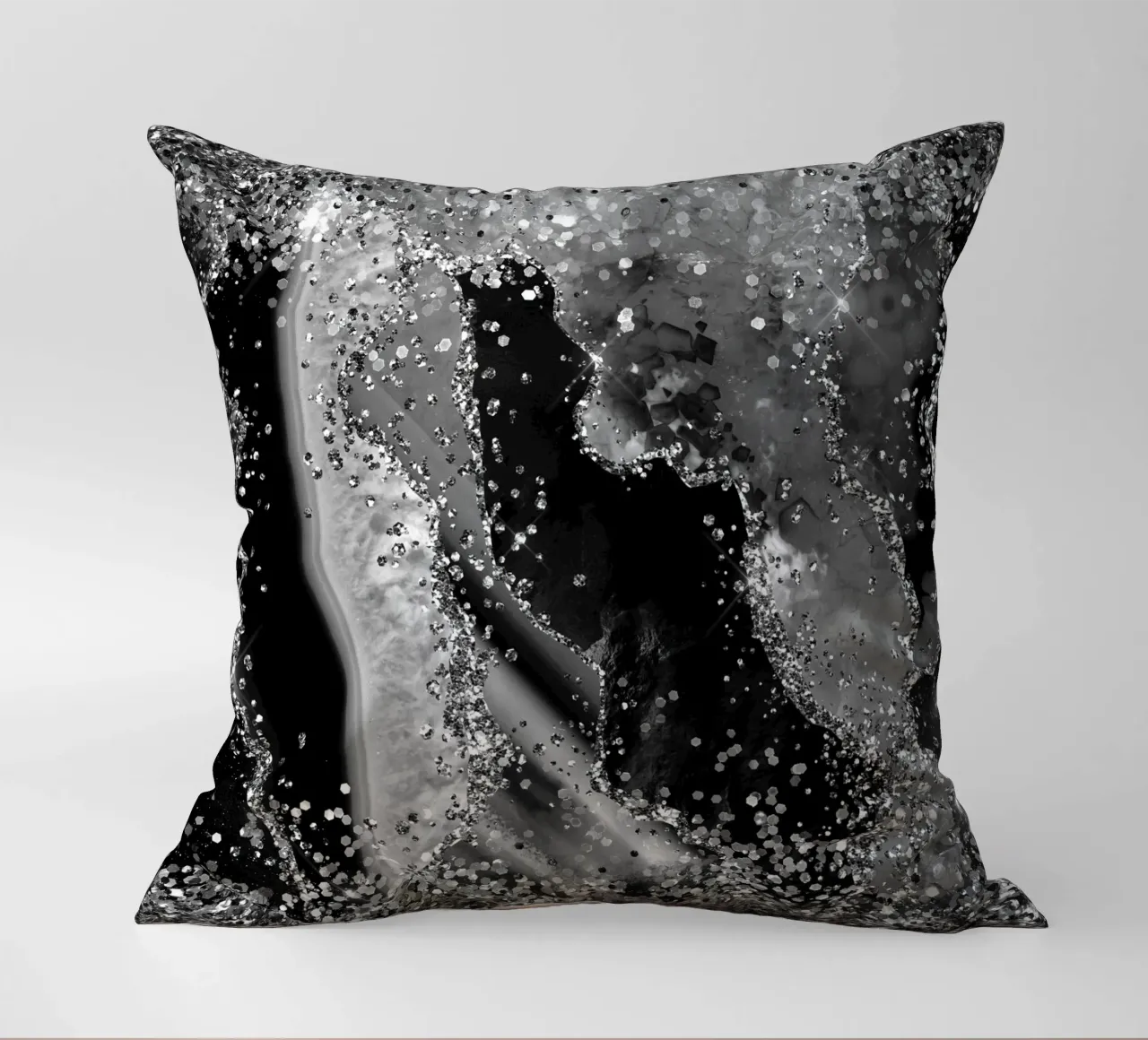 Texture Agata Nera Glitterata 04 cuscino da Gemstone Textures