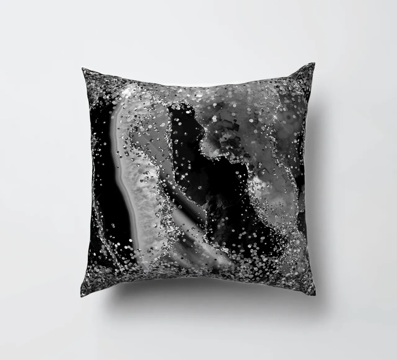 Texture Agata Nera Glitterata 04 cuscino da Gemstone Textures