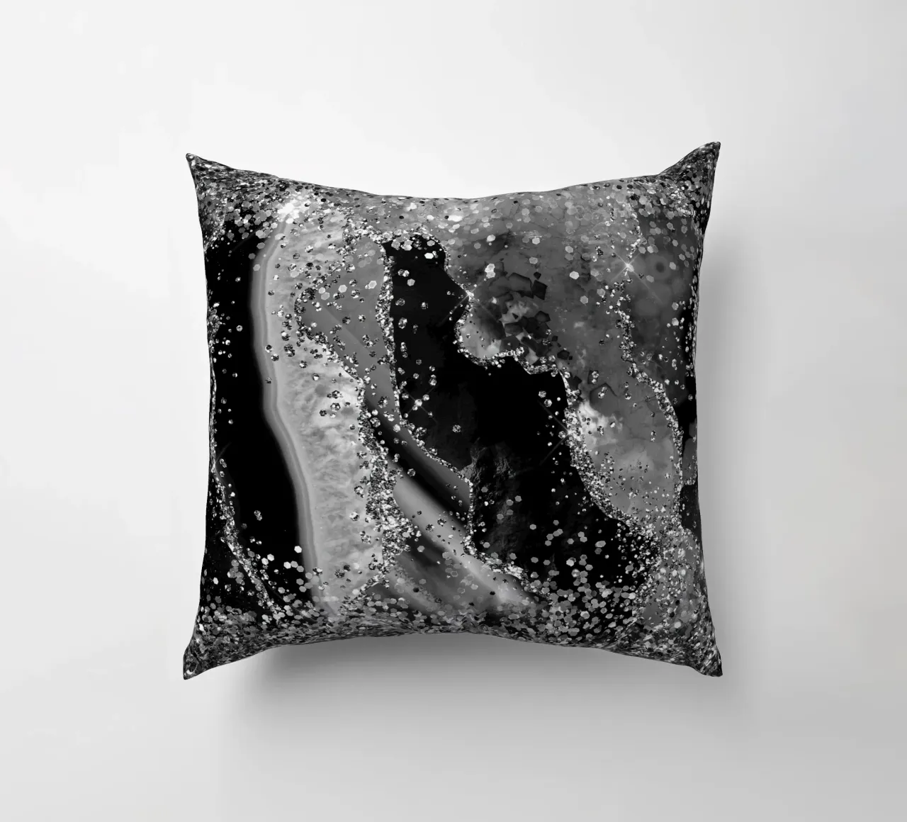 Texture Agata Nera Glitterata 04 cuscino da Gemstone Textures