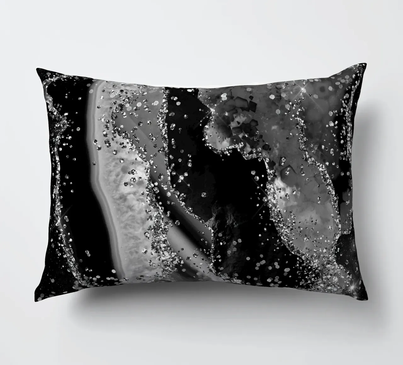 Texture Agata Nera Glitterata 04 cuscino da Gemstone Textures