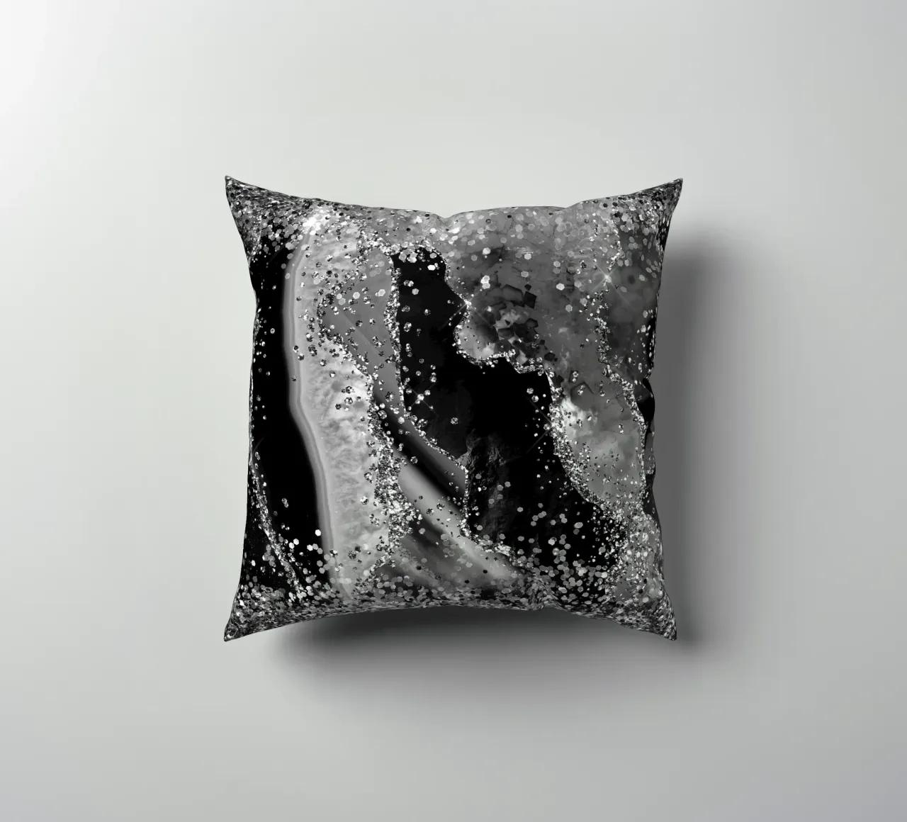 Texture Agata Nera Glitterata 04 cuscino da Gemstone Textures