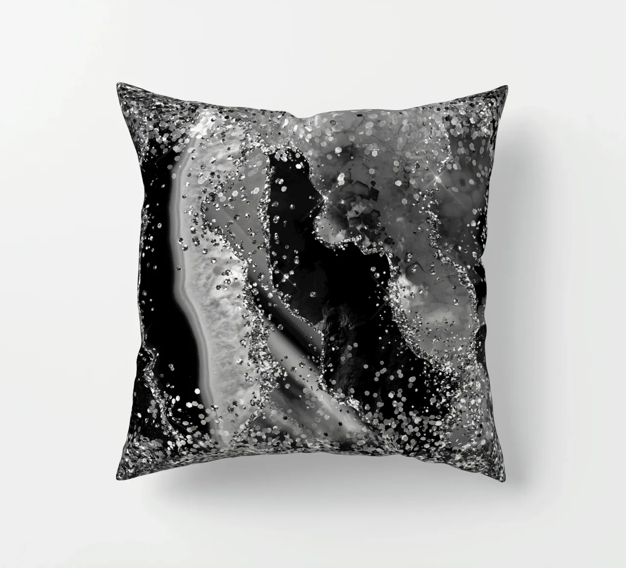 Texture Agata Nera Glitterata 04 cuscino da Gemstone Textures