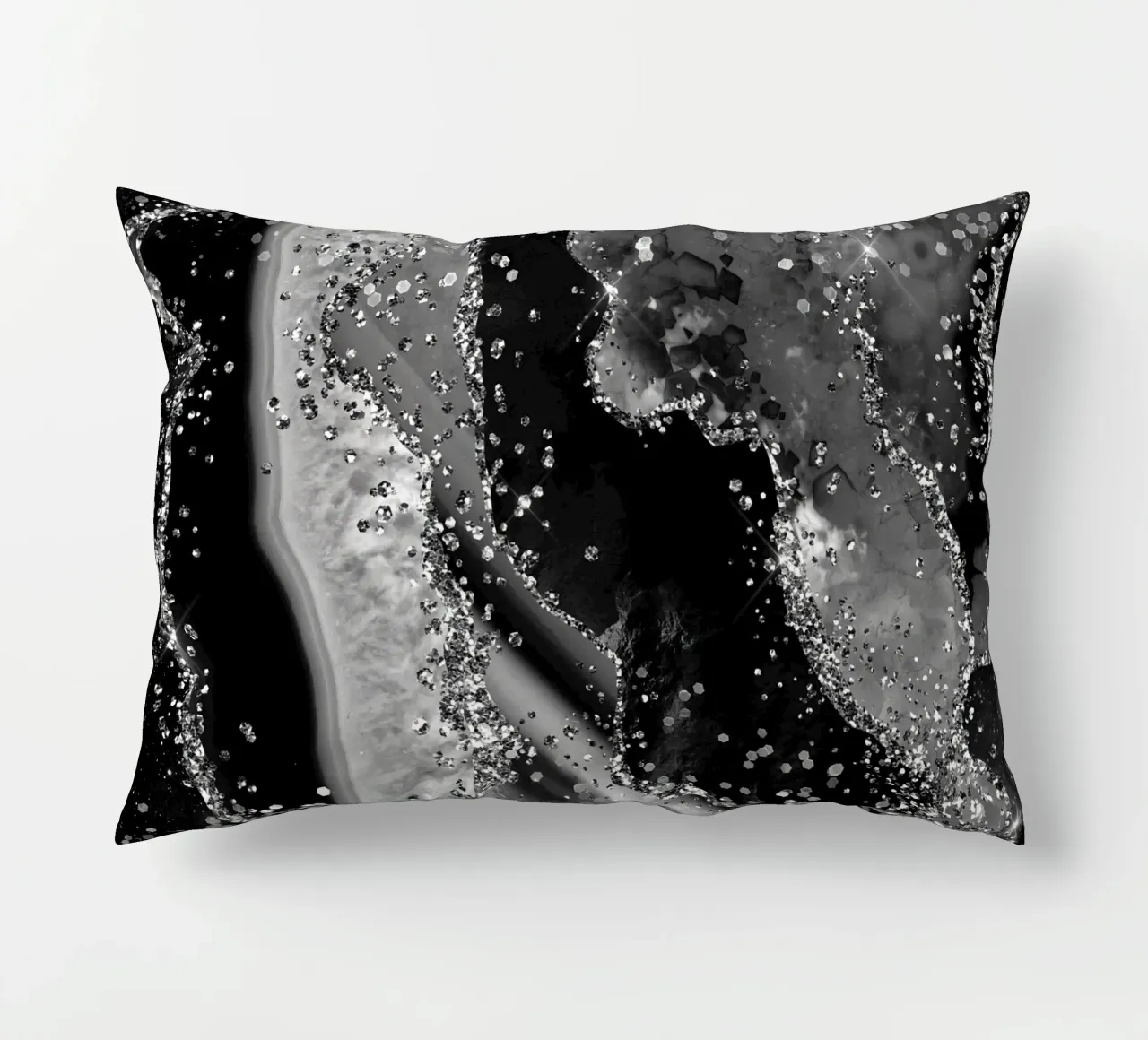Texture Agata Nera Glitterata 04 cuscino da Gemstone Textures