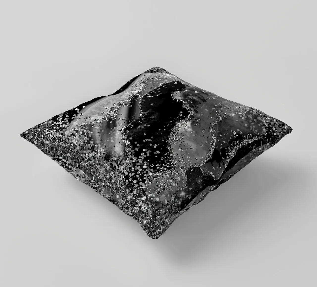 Texture Agata Nera Glitterata 04 cuscino da Gemstone Textures