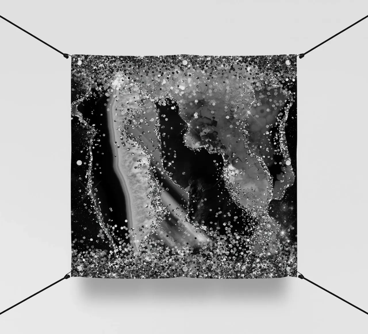 Texture Agata Nera Glitterata 04 telo in pvc da Gemstone Textures