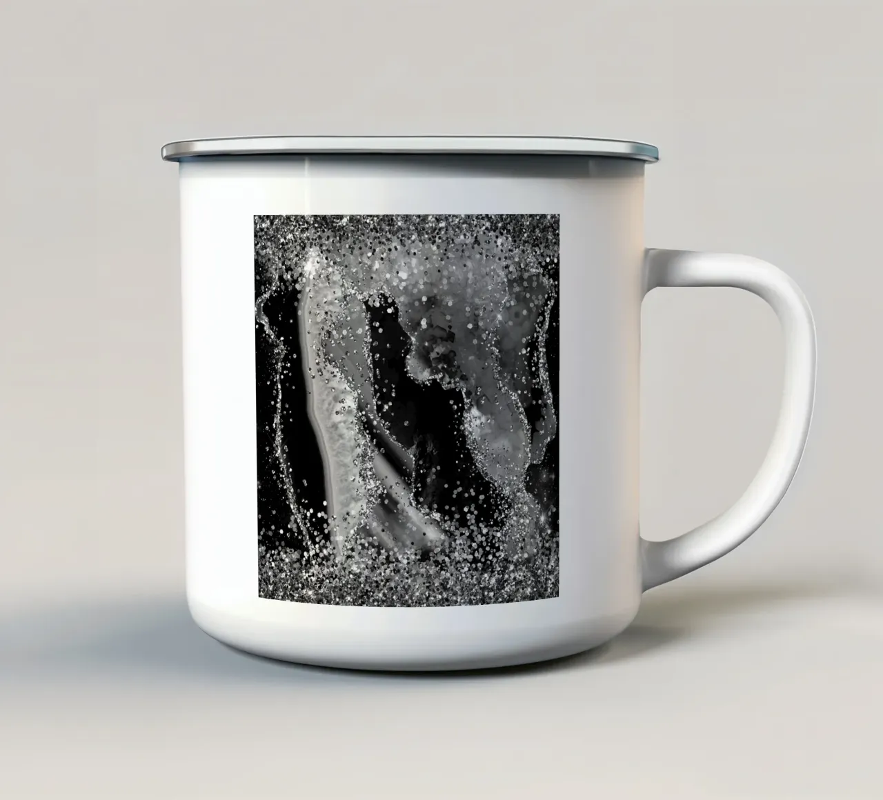 Texture Agata Nera Glitterata 04 tazza in smalto da Gemstone Textures
