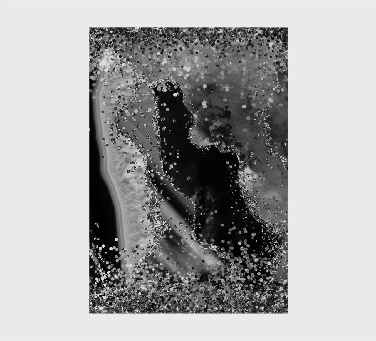 Black Glitter Agate Texture 04 notebook by Gemstone Textures