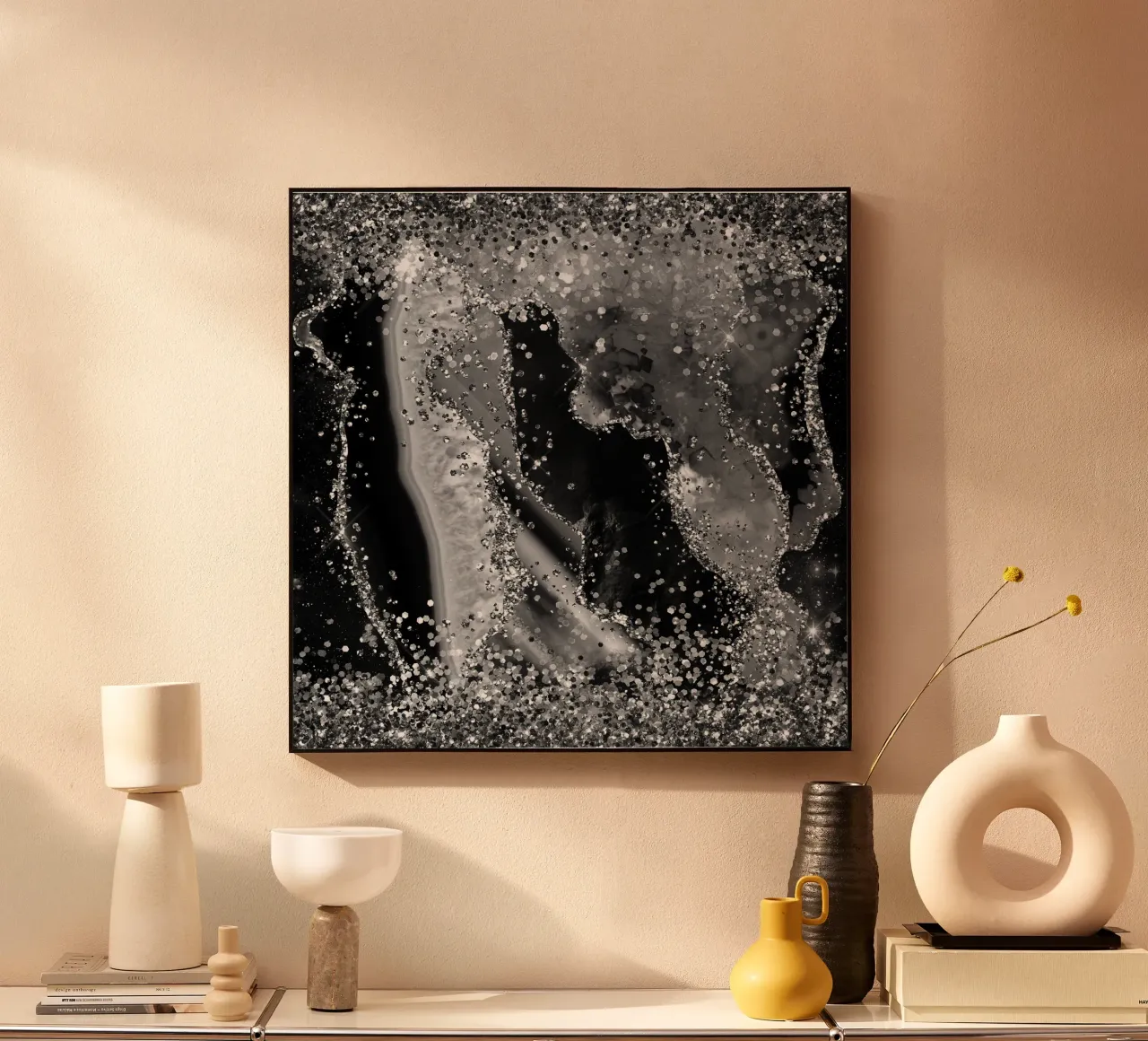 Texture Agata Nera Glitterata 04 plexiglass da Gemstone Textures
