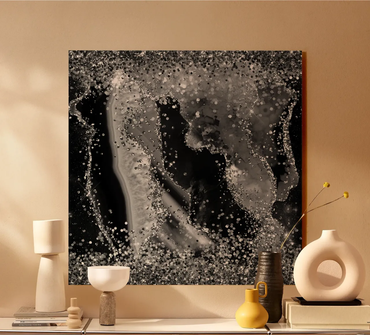 Texture Agata Nera Glitterata 04 plexiglass da Gemstone Textures