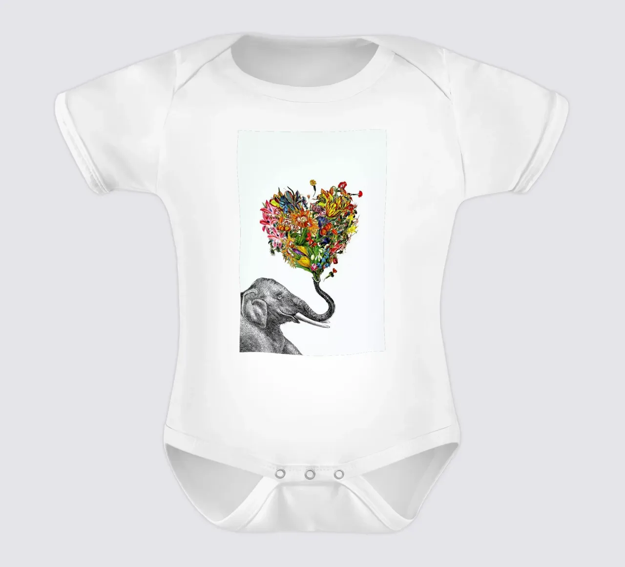 The Happy Elephant body neonato maniche corte da Rococco LA