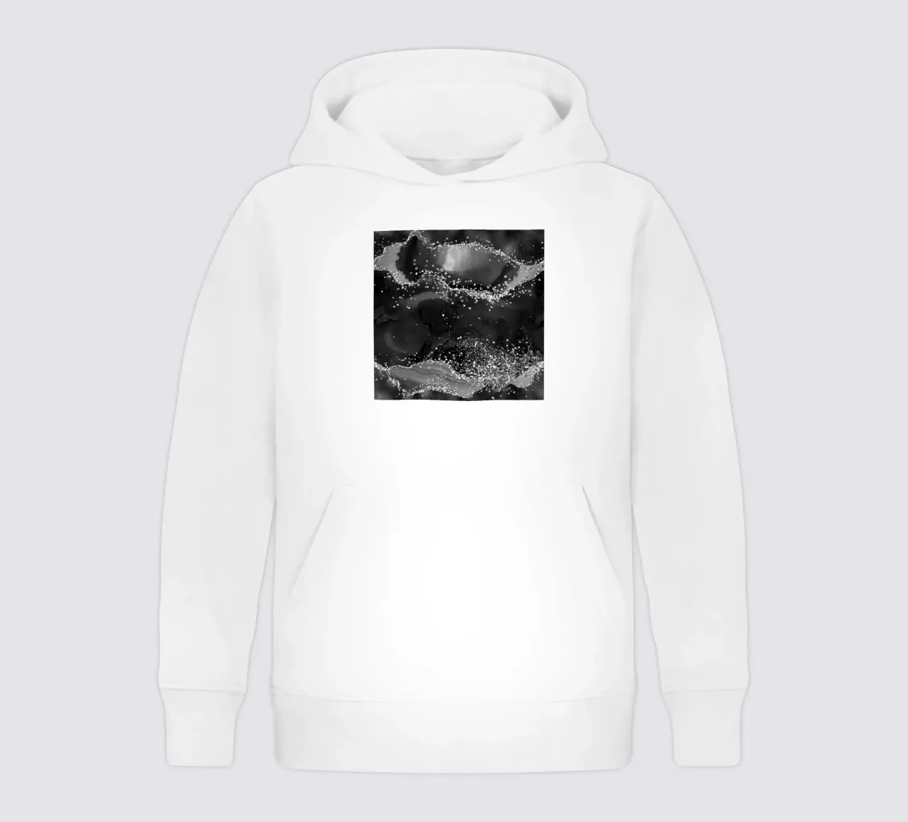 Agata nera glitterata Texture 05 felpa bambino con cappuccio da Gemstone Textures