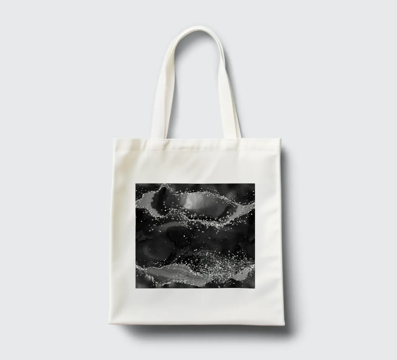 Agata nera glitterata Texture 05 borsa in juta da Gemstone Textures