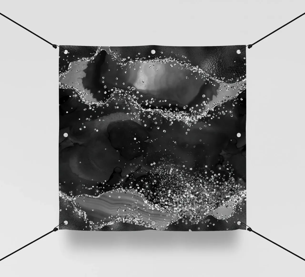 Agata nera glitterata Texture 05 telo in pvc da Gemstone Textures