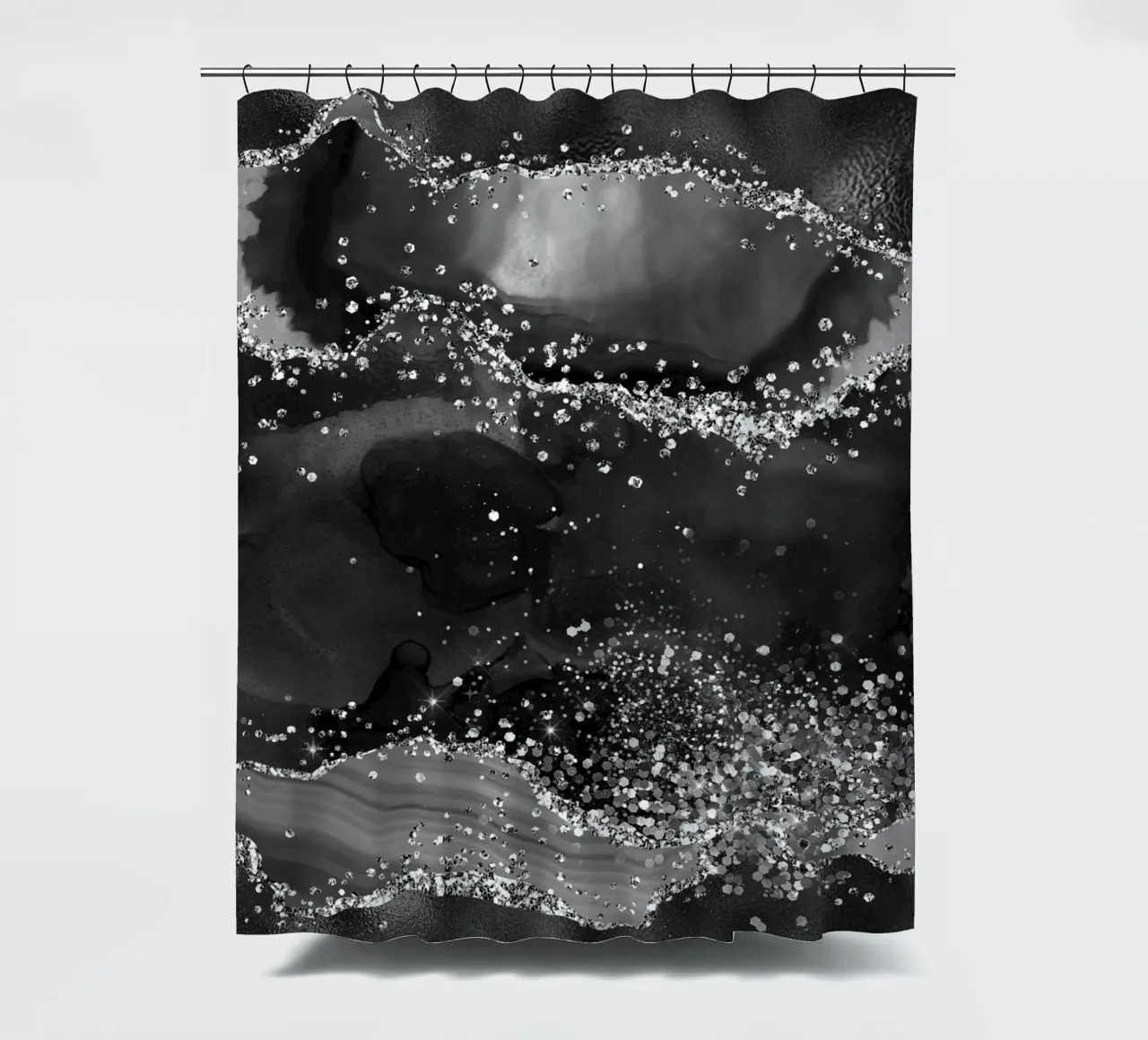 Agata nera glitterata Texture 05 tenda da doccia da Gemstone Textures