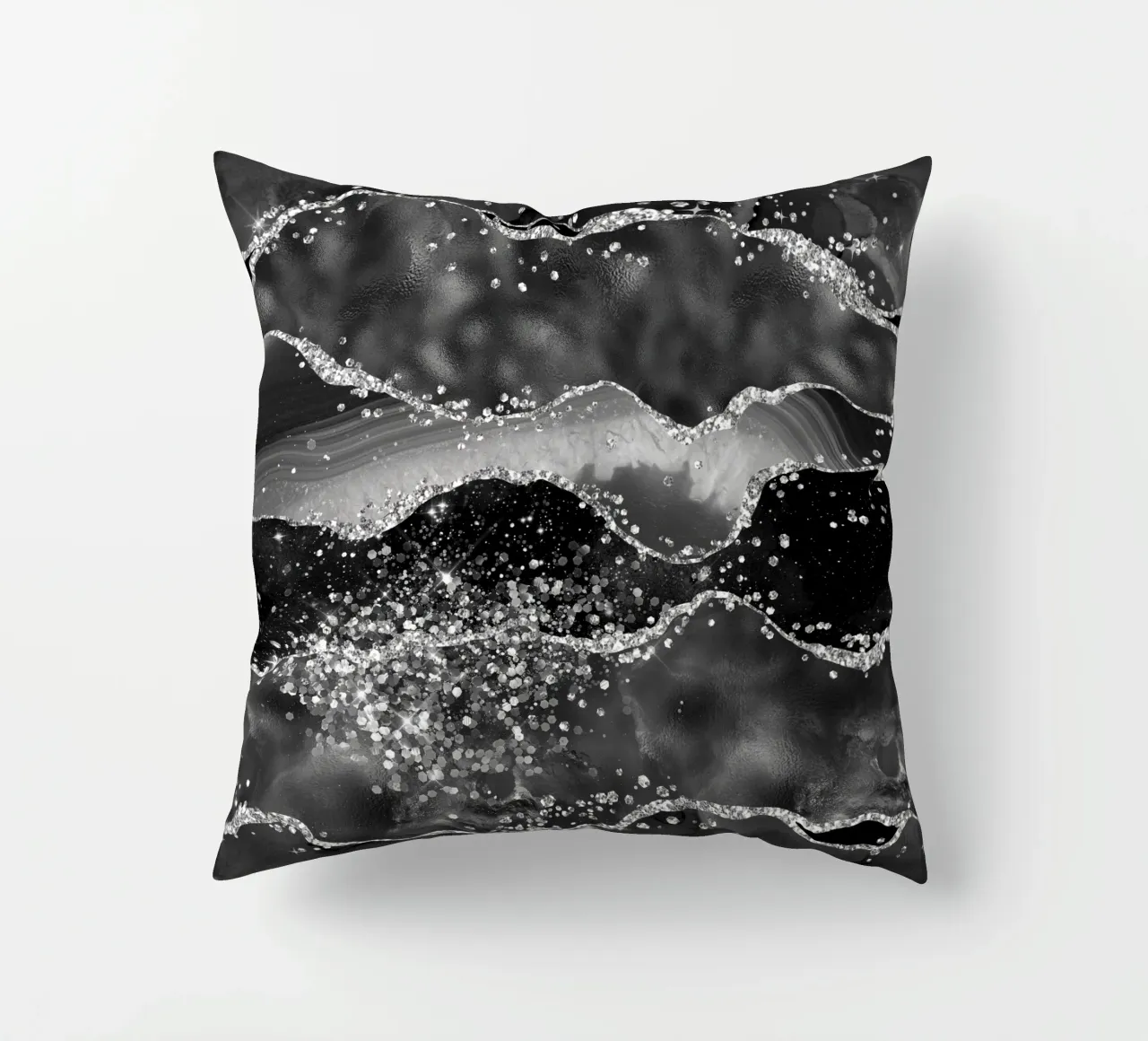 Agata nera glitterata Texture 06 cuscino da Gemstone Textures