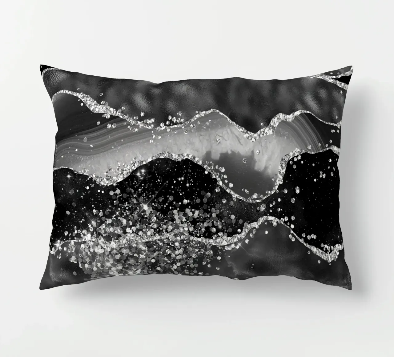 Agata nera glitterata Texture 06 cuscino da Gemstone Textures