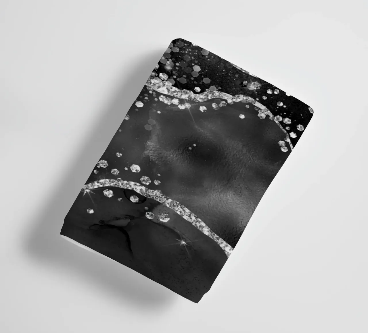 Agata nera glitterata Texture 06 asciugamano da bagno da Gemstone Textures