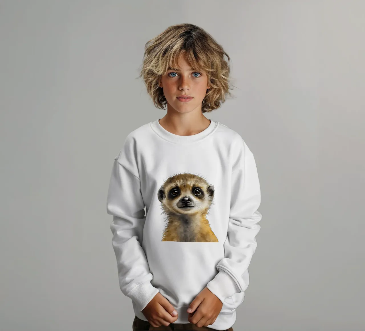 Stampa di un suricato per la cameretta, poster acquerellato di un simpatico animale safari felpa bambino da Little Lila
