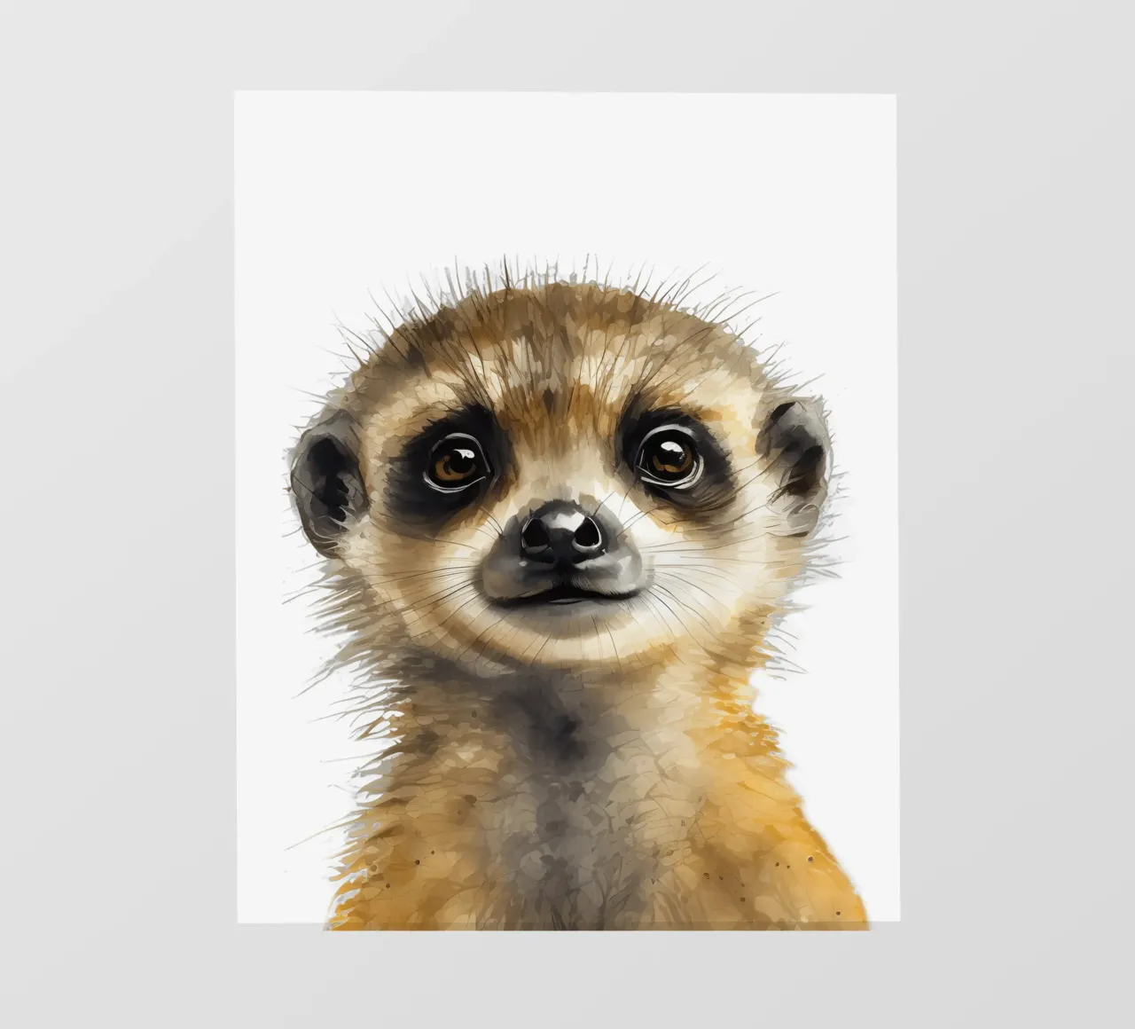 Stampa di un suricato per la cameretta, poster acquerellato di un simpatico animale safari pellicola backlit da Little Lila