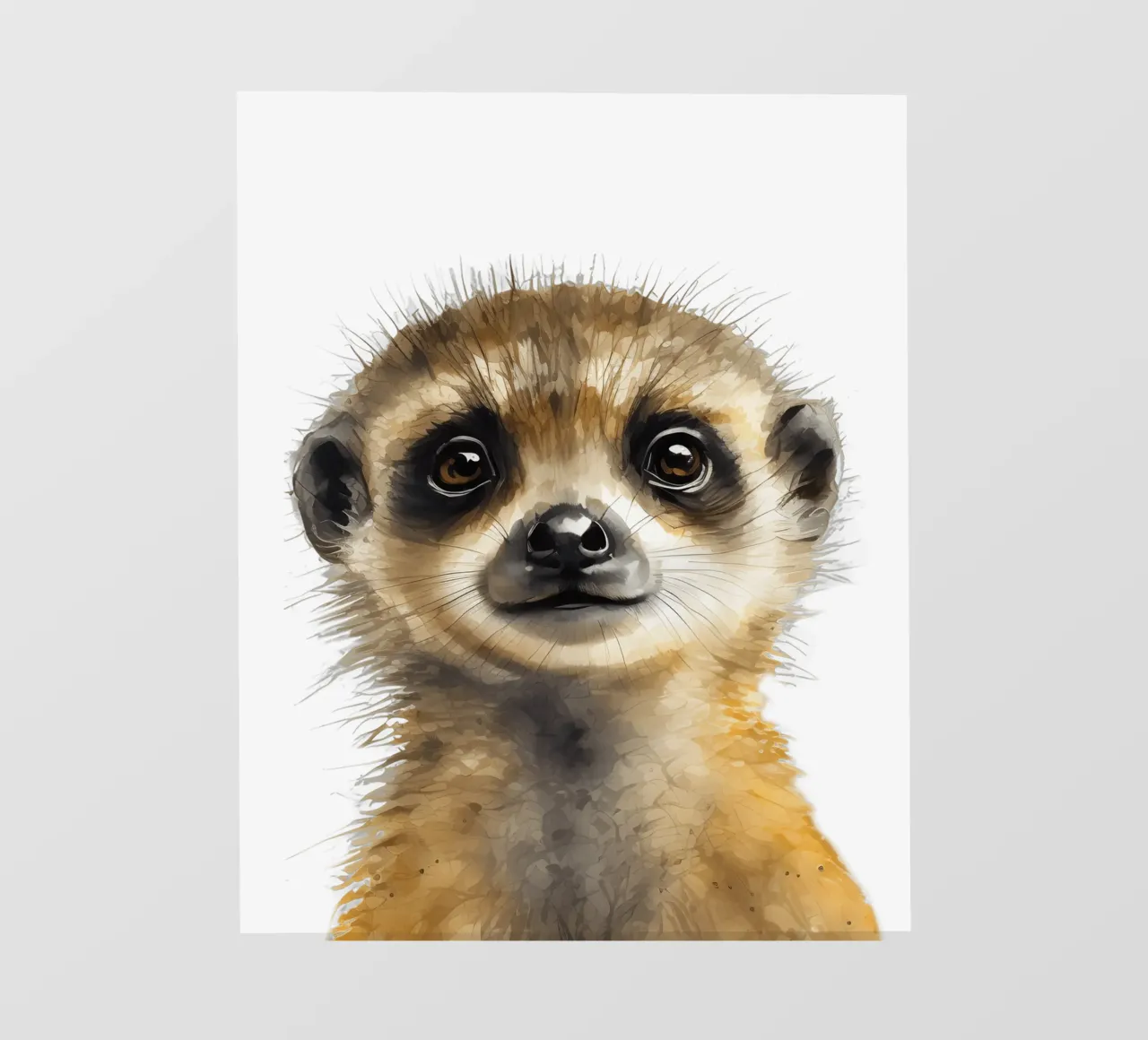 Stampa di un suricato per la cameretta, poster acquerellato di un simpatico animale safari telo in pvc da Little Lila
