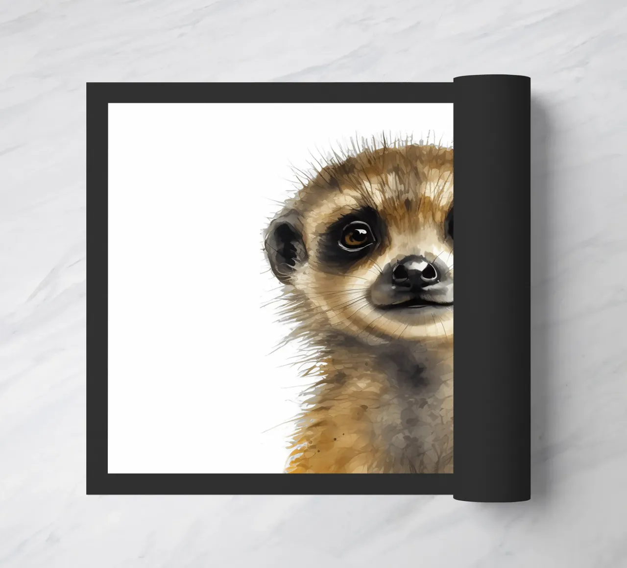 Meerkat Nursery Print, Cute Animal Safari Watercolour Poster doormat by Little Lila
