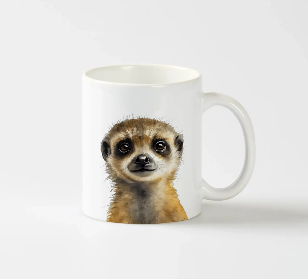 Stampa di un suricato per la cameretta, poster acquerellato di un simpatico animale safari tazza in ceramica da Little Lila