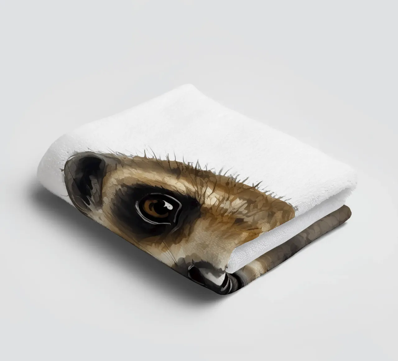 Stampa di un suricato per la cameretta, poster acquerellato di un simpatico animale safari asciugamano da bagno da Little Lila