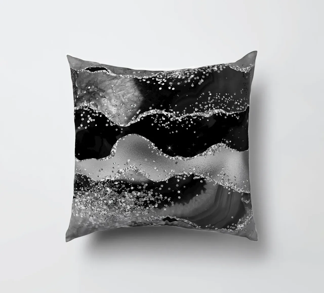 Texture Agata Nera Glitterata 07 cuscino da Gemstone Textures