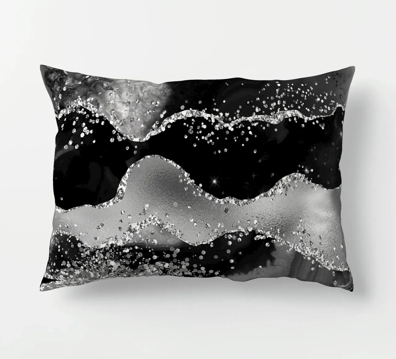 Texture Agata Nera Glitterata 07 cuscino da Gemstone Textures