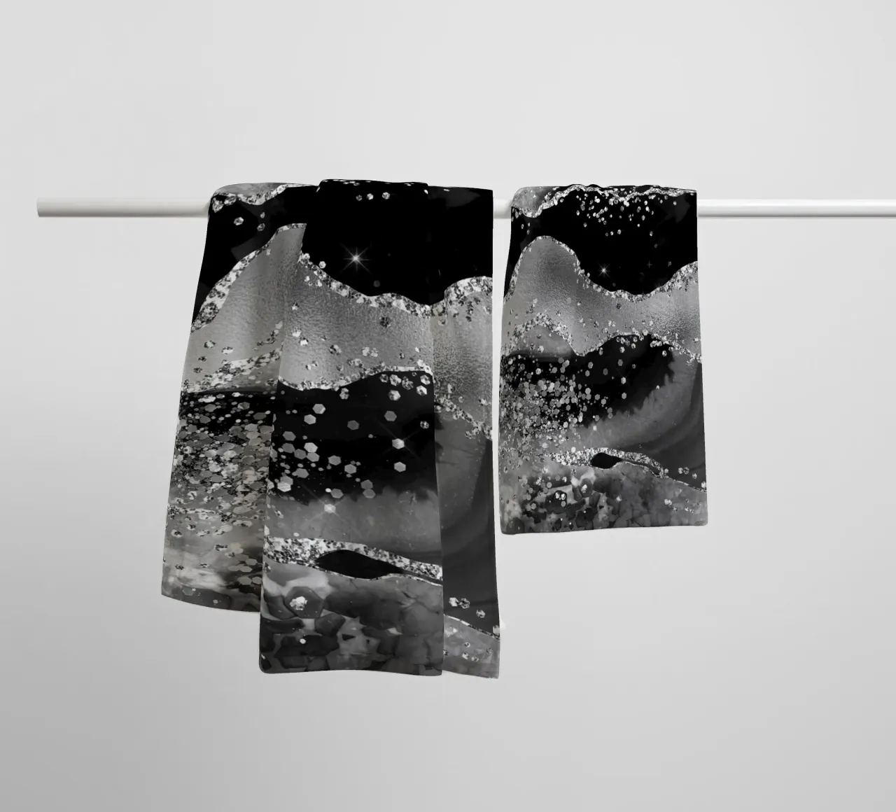 Texture Agata Nera Glitterata 07 asciugamano da bagno da Gemstone Textures