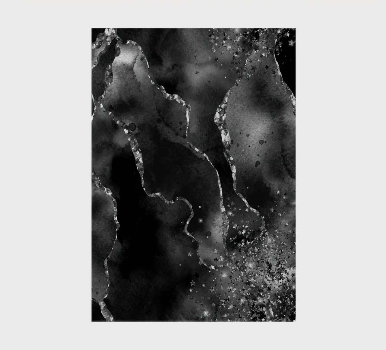 Black Glitter Agate Texture 08 notebook by Gemstone Textures