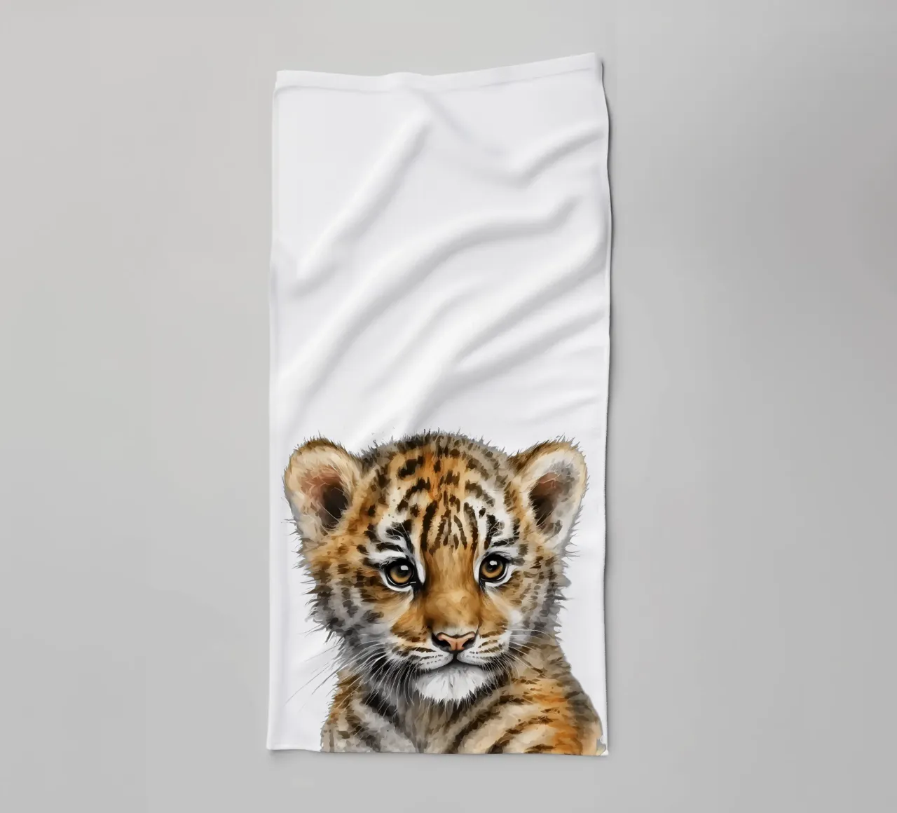 Safari Poster, leeuwenwelp Dierendruk, kinderkamer decor badhanddoek van Little Lila