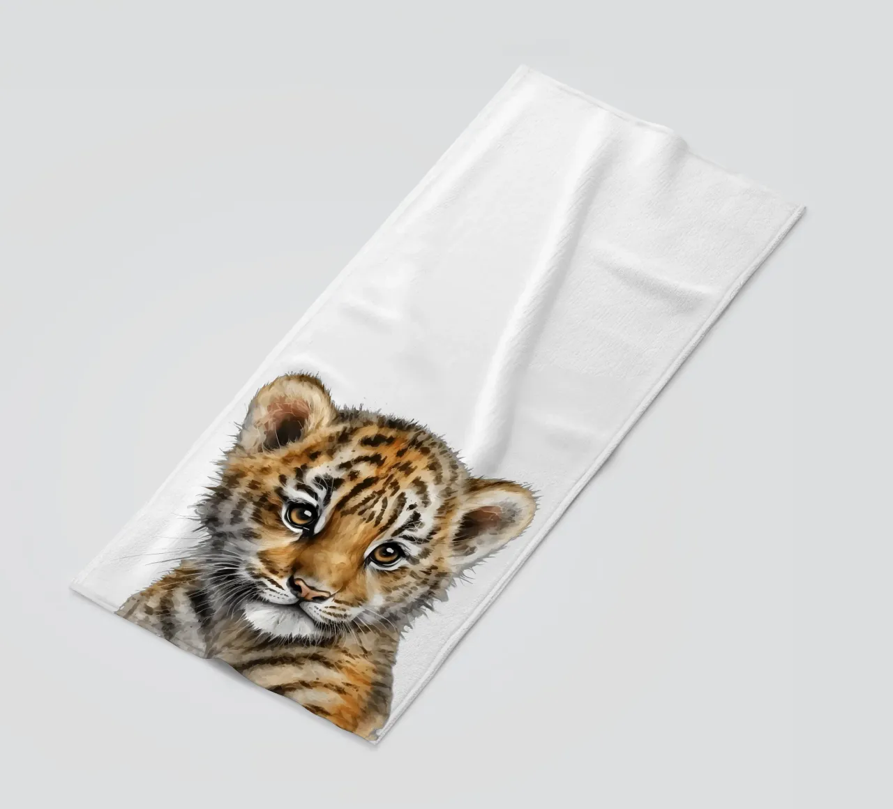 Safari Poster, leeuwenwelp Dierendruk, kinderkamer decor strandhanddoek van Little Lila