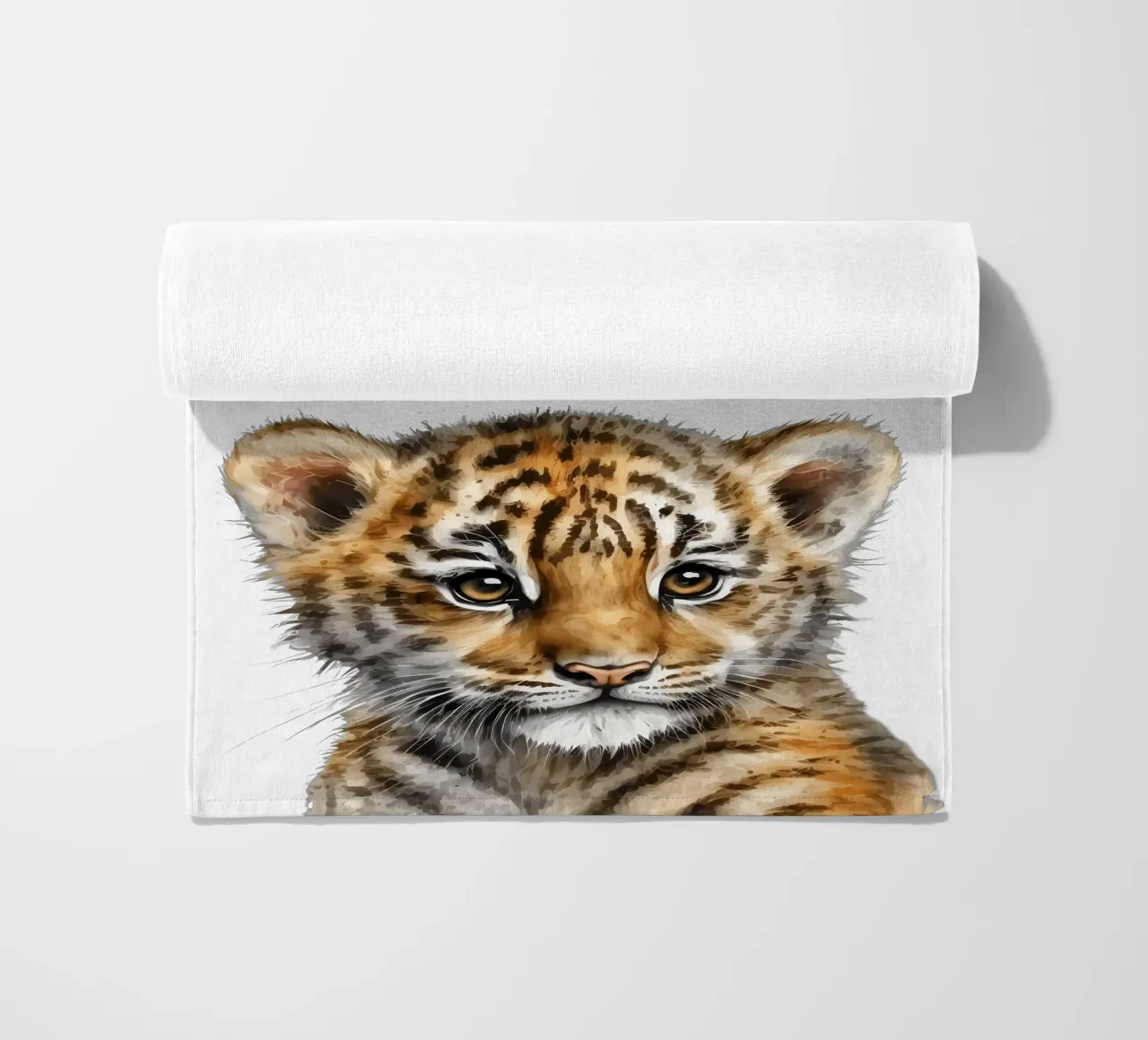 Safari Poster, leeuwenwelp Dierendruk, kinderkamer decor strandhanddoek van Little Lila