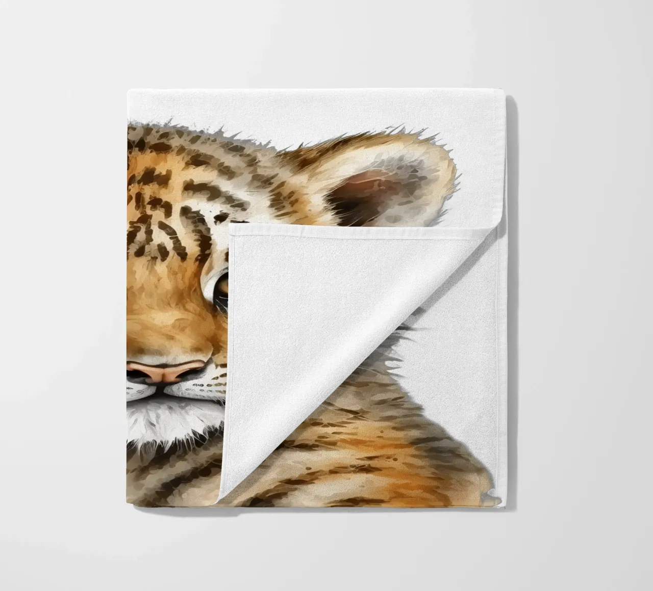 Safari Poster, leeuwenwelp Dierendruk, kinderkamer decor strandhanddoek van Little Lila