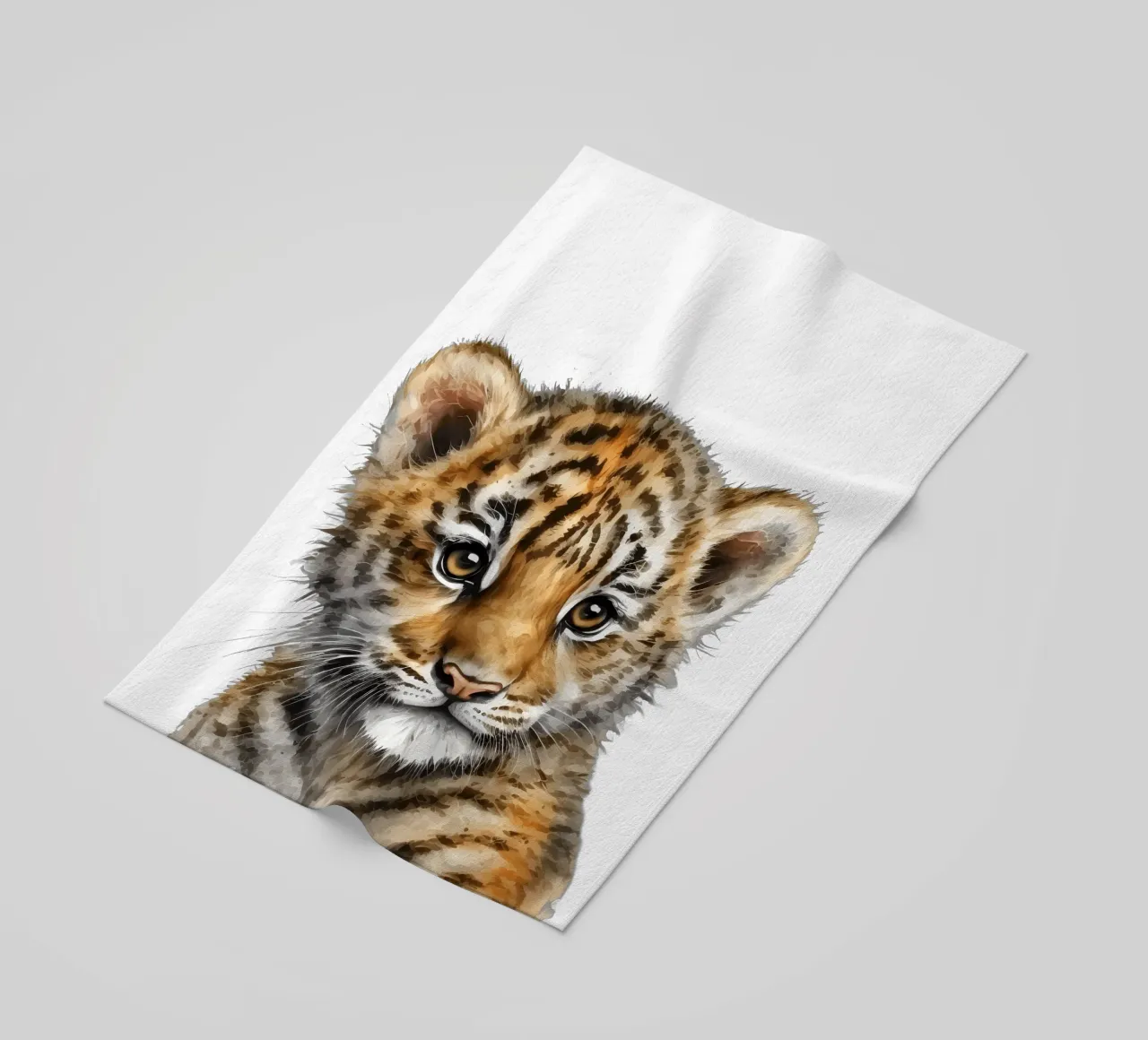 Safari Poster, leeuwenwelp Dierendruk, kinderkamer decor strandhanddoek van Little Lila