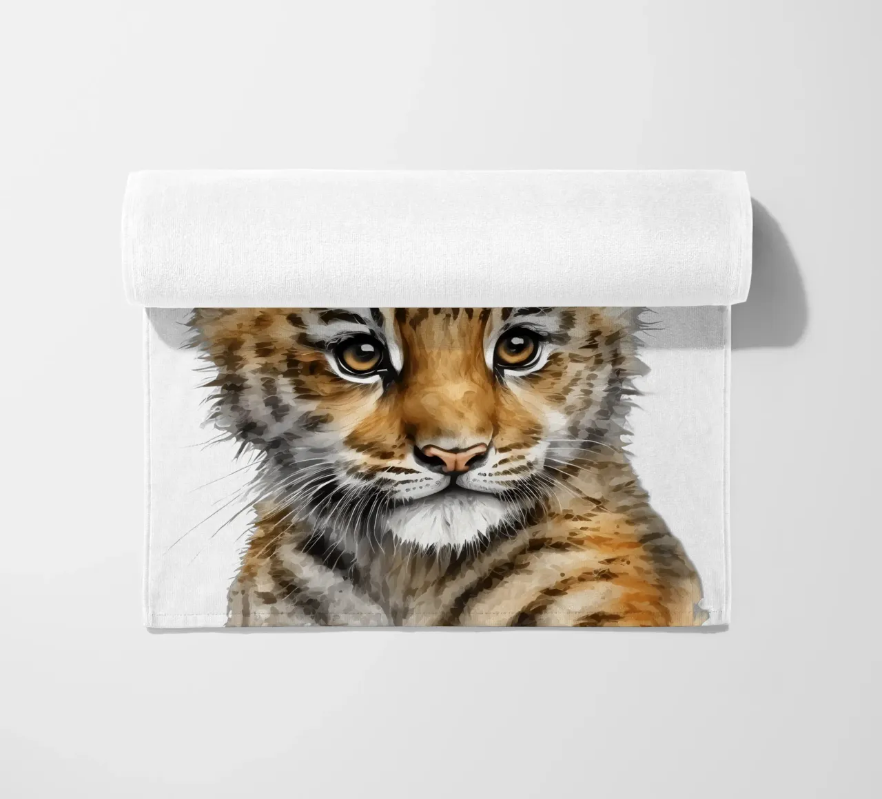Safari Poster, leeuwenwelp Dierendruk, kinderkamer decor strandhanddoek van Little Lila