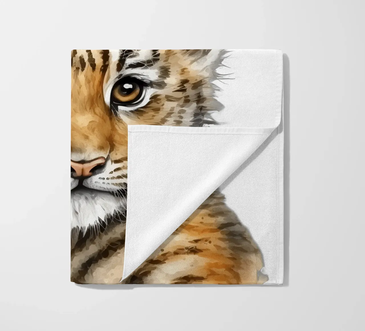 Safari Poster, leeuwenwelp Dierendruk, kinderkamer decor strandhanddoek van Little Lila