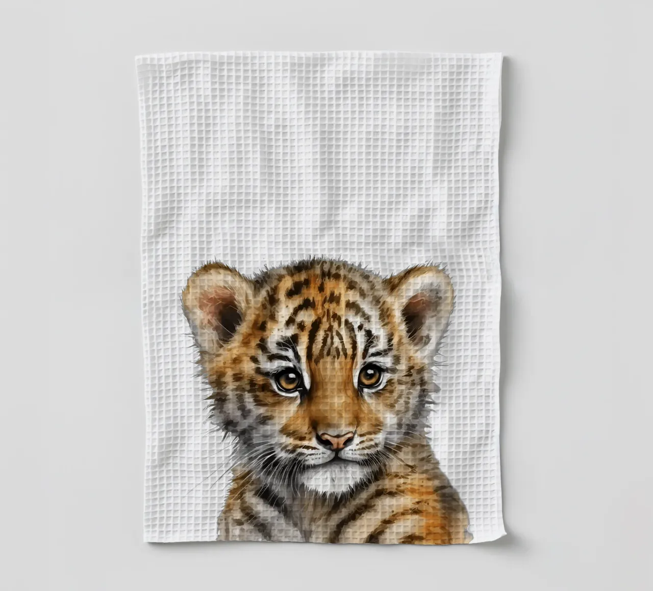 Safari Poster, leeuwenwelp Dierendruk, kinderkamer decor theedoek van Little Lila