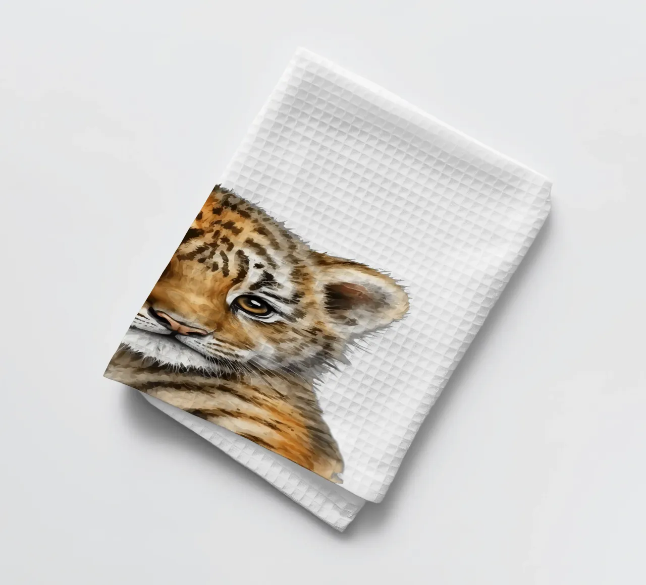 Safari Poster, leeuwenwelp Dierendruk, kinderkamer decor theedoek van Little Lila