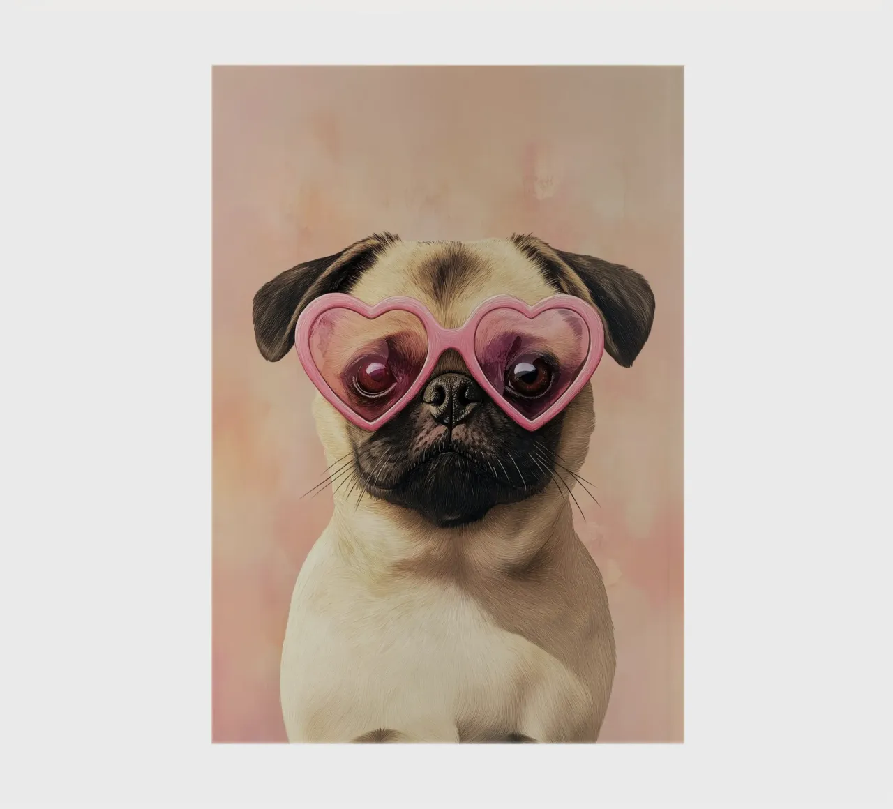 Mops avec lunettes en forme de cœur carnet de notes de Carinaprint
