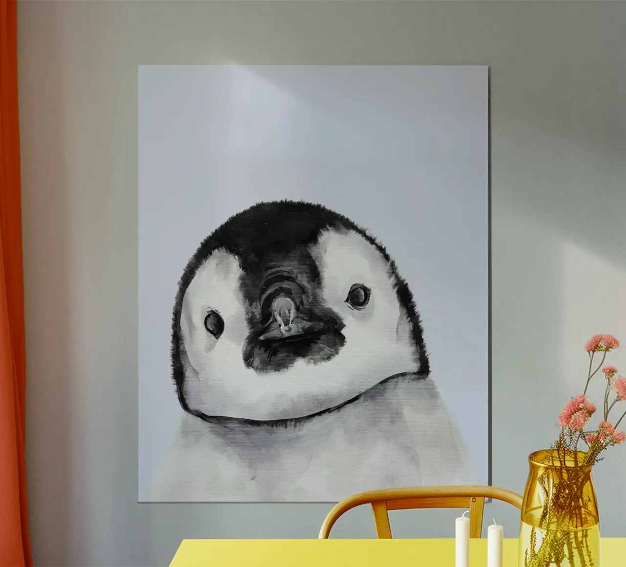 Cute Penguin Print, Wildlife Poster, Nursery Antartica Art poster by Little Lila