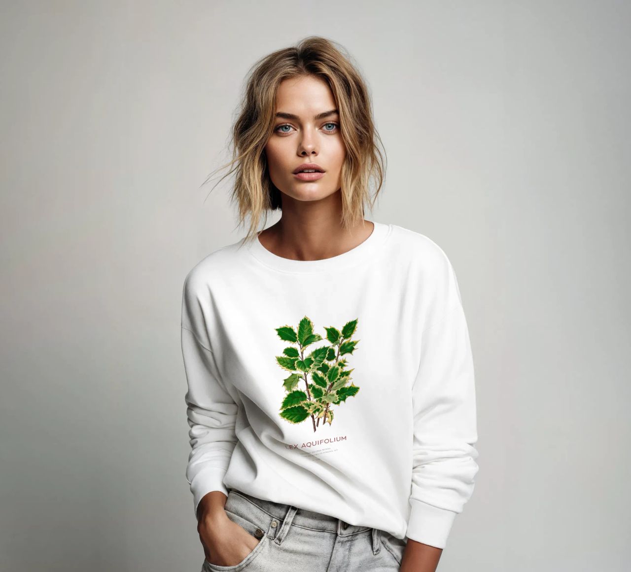 Acebo de Navidad o Ilex aquifolium sudadera de Vintagrafica